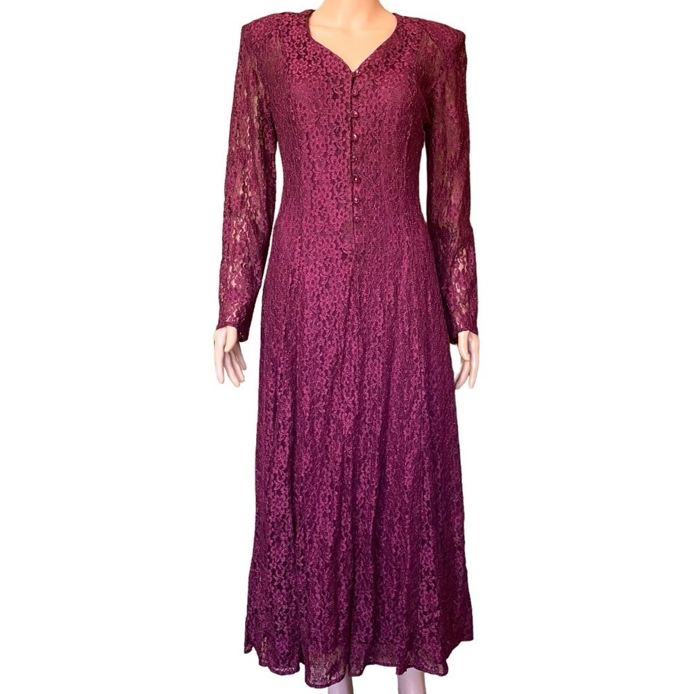 Beautiful All Lace Long Sleeve Maxi Dress Vintage 90s